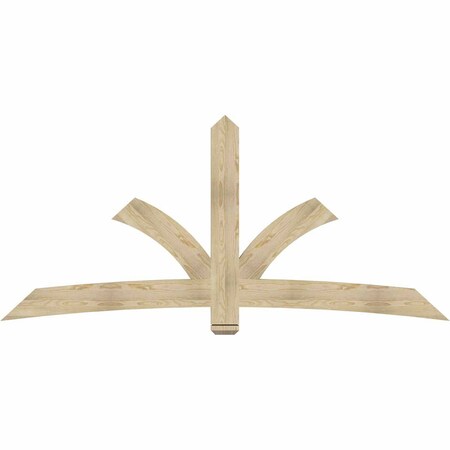 Ekena Millwork Davenport Rough Sawn Timber Gable Bracket, Douglas Fir, 96"W x 44"H x 2"D x 6"F, 11/12 Pitch GBW096X44X0206DAV00RDF